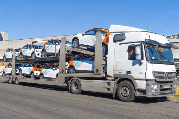 Vehicle arranged for pickup and auto auction transport
